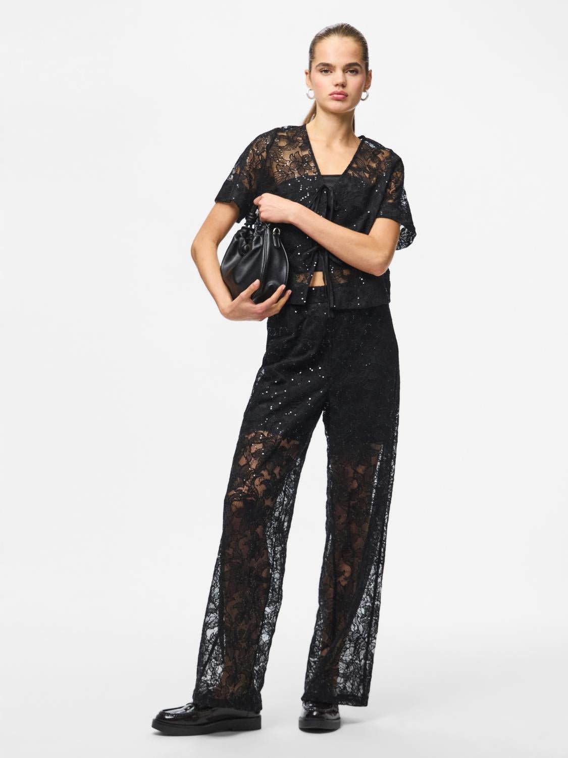 PCLOUISE Trousers - Black - VERO MODA & VILA Bergvik